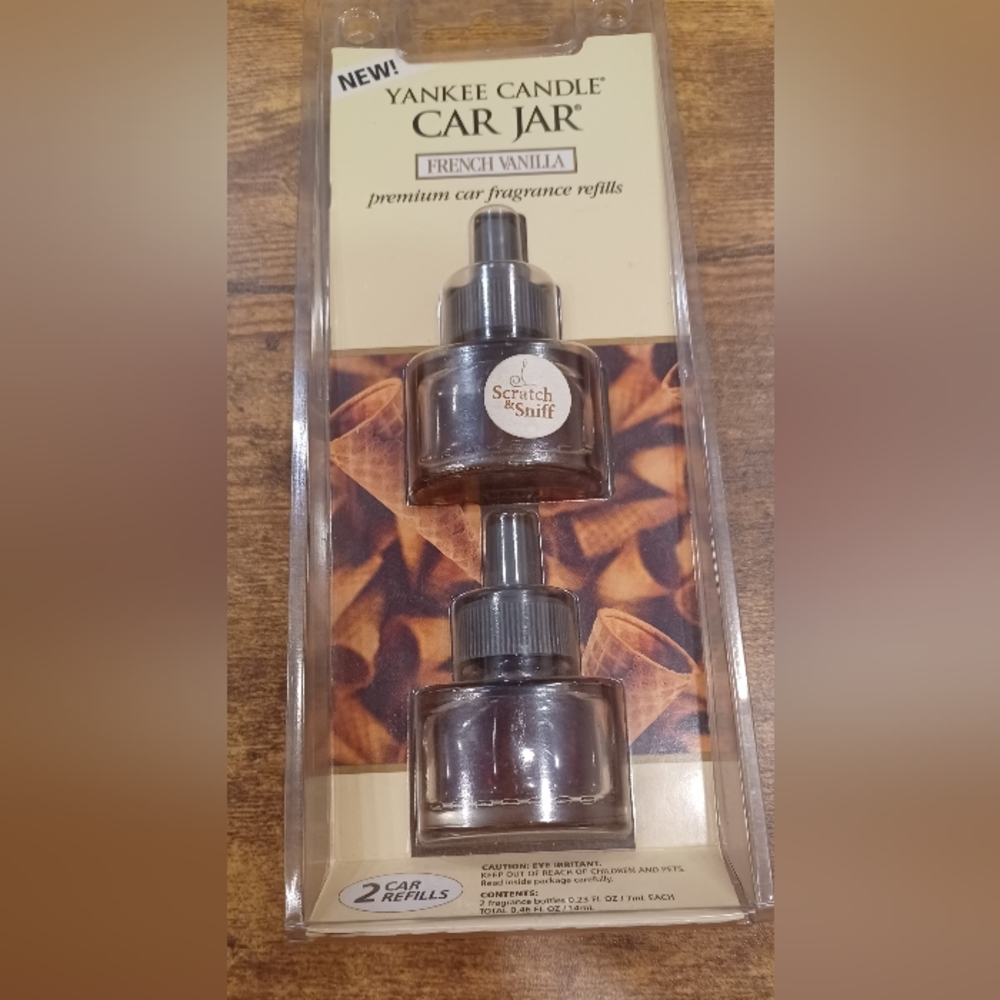 Yankee Candle 'Car Jar REFILLS French Vanilla' Odor Neutralizing NEW In Package